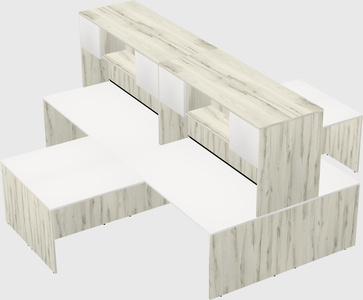 Quad l-shaped office desks