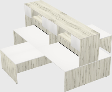 Quad l-shaped office desks