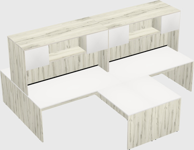 Quad l-shaped office desks