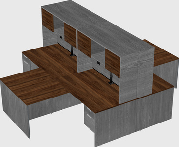 Quad l-shaped office desks