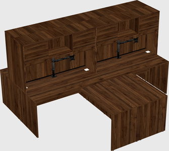 Quad l-shaped office desks