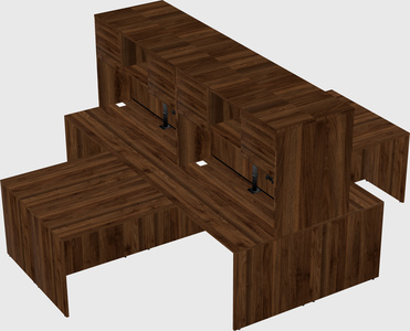 Quad l-shaped office desks