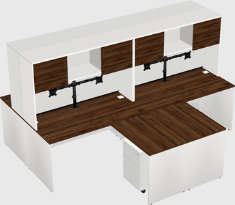 Quad l-shaped office desks