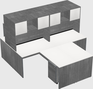 Quad l-shaped office desks