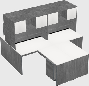 Quad l-shaped office desks