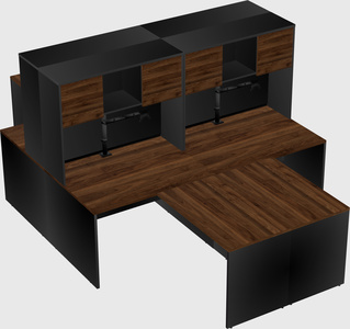Quad l-shaped office desks
