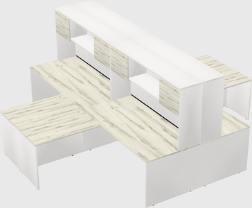 Quad l-shaped office desks