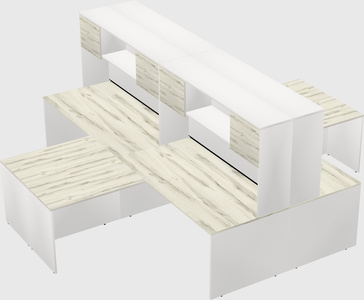 Quad l-shaped office desks
