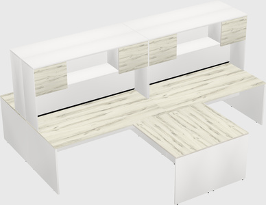 Quad l-shaped office desks