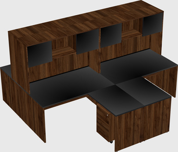 Quad l-shaped office desks