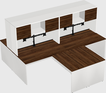 Quad l-shaped office desks