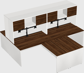 Quad l-shaped office desks