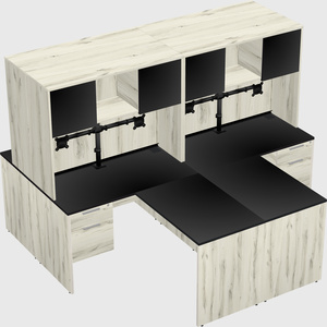 Quad l-shaped office desks