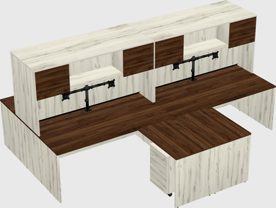 Quad l-shaped office desks