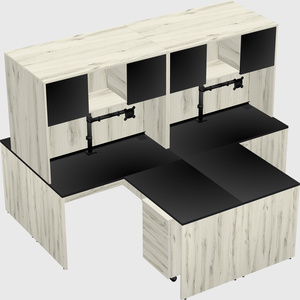 Quad l-shaped office desks
