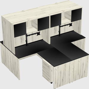 Quad l-shaped office desks