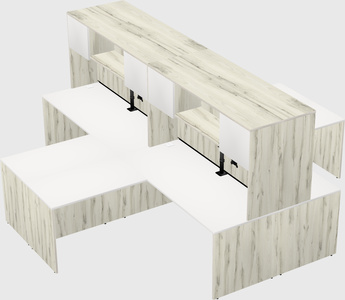 Quad l-shaped office desks