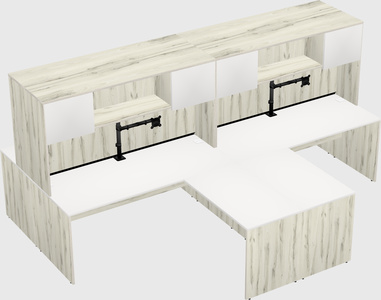 Quad l-shaped office desks