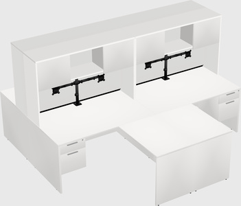 Quad l-shaped office desks