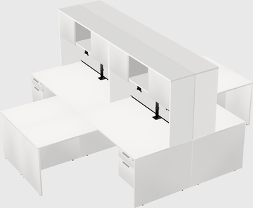 Quad l-shaped office desks