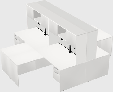 Quad l-shaped office desks