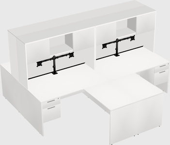 Quad l-shaped office desks