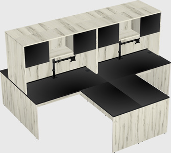 Quad l-shaped office desks