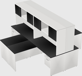Quad l-shaped office desks