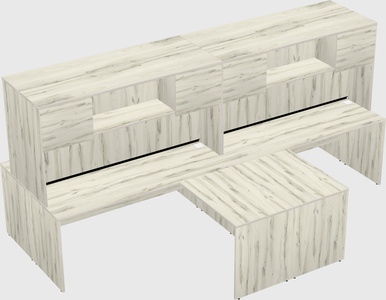 Quad l-shaped office desks