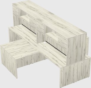Quad l-shaped office desks
