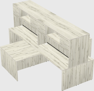 Quad l-shaped office desks