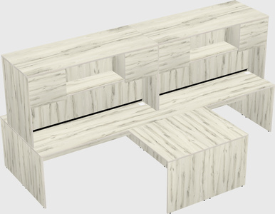 Quad l-shaped office desks