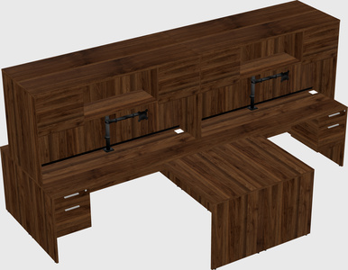 Quad l-shaped office desks