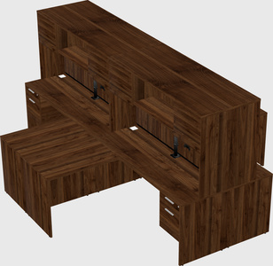 Quad l-shaped office desks