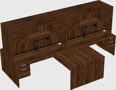 Quad l-shaped office desks