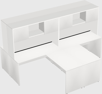 Quad l-shaped office desks