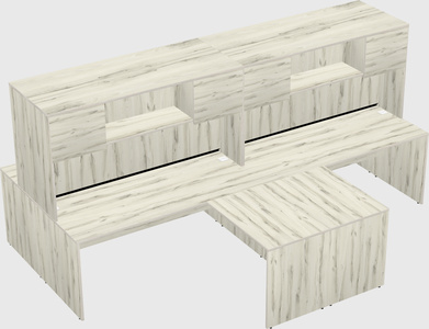 Quad l-shaped office desks