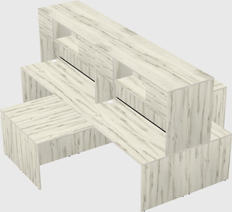 Quad l-shaped office desks