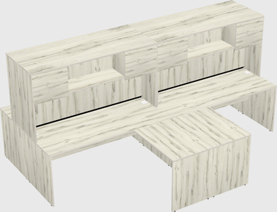 Quad l-shaped office desks