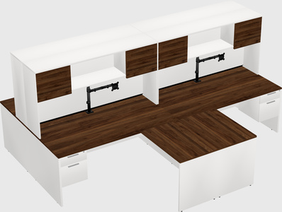 Quad l-shaped office desks