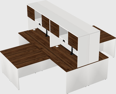 Quad l-shaped office desks