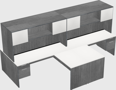 Quad l-shaped office desks