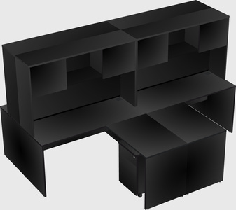 Quad l-shaped office desks