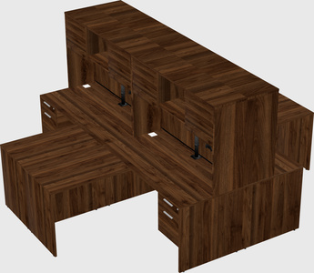 Quad l-shaped office desks