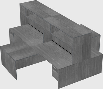 Quad l-shaped office desks