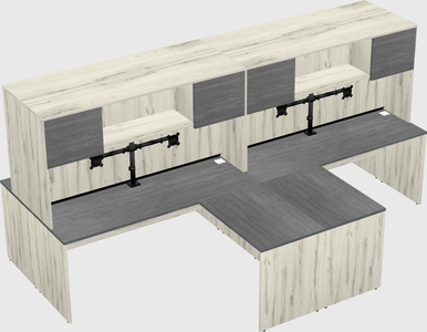 Quad l-shaped office desks