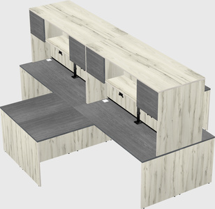 Quad l-shaped office desks