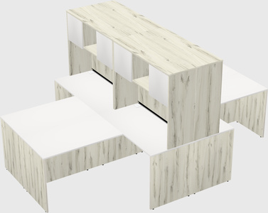 Quad l-shaped office desks