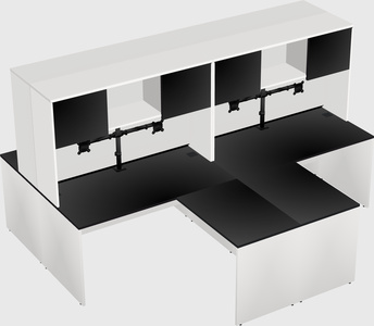 Quad l-shaped office desks