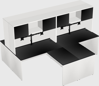 Quad l-shaped office desks